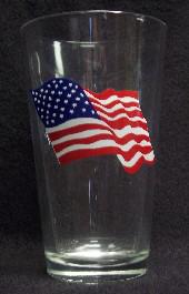2003 July 4th Flag Glass - Red, White & Beer